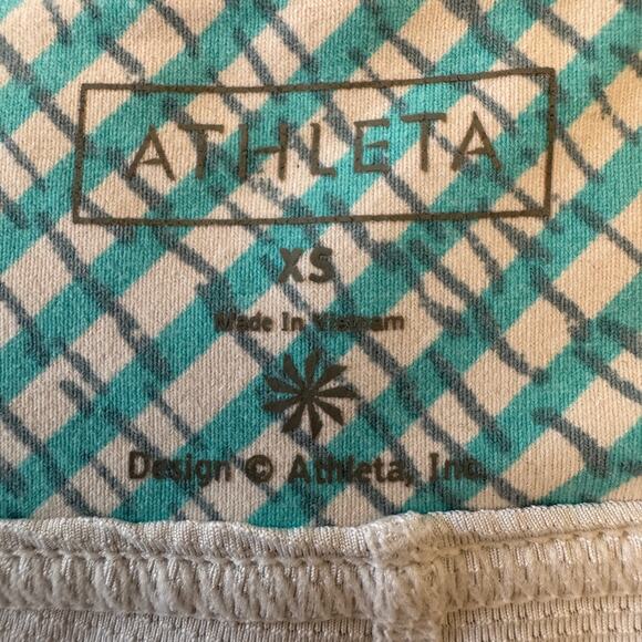 Athleta White & Turquoise Skort with Secure-Zip Pocket - Size XS - Picture 5 of 9